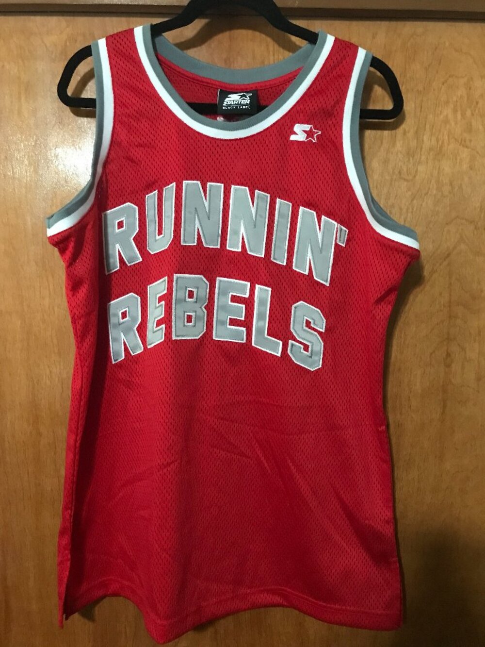 UNLV Runnin' Rebels STARTER Basketball Jersey #27 Sewn Medium Red & Silver